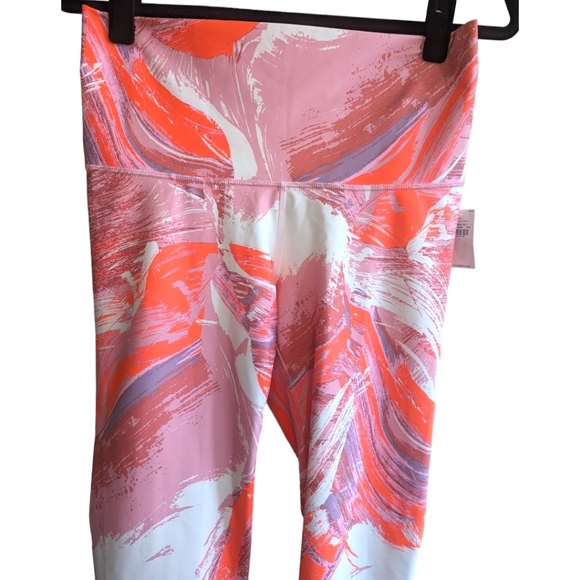 OLD NAVY • Active Powersoft Neon Pink & White Marble Highrise Leggings Size Larg - Picture 5 of 10